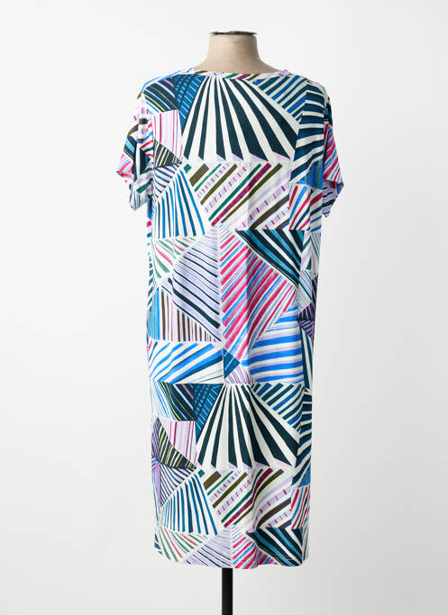 Robe mi-longue manches courtes manches courtes bleu JUPER femme