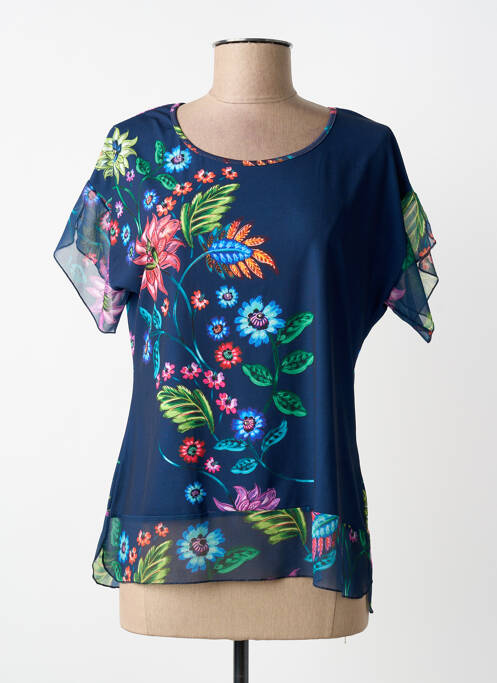 Top manches courtes manches courtes bleu LOURDES CASTILLO femme