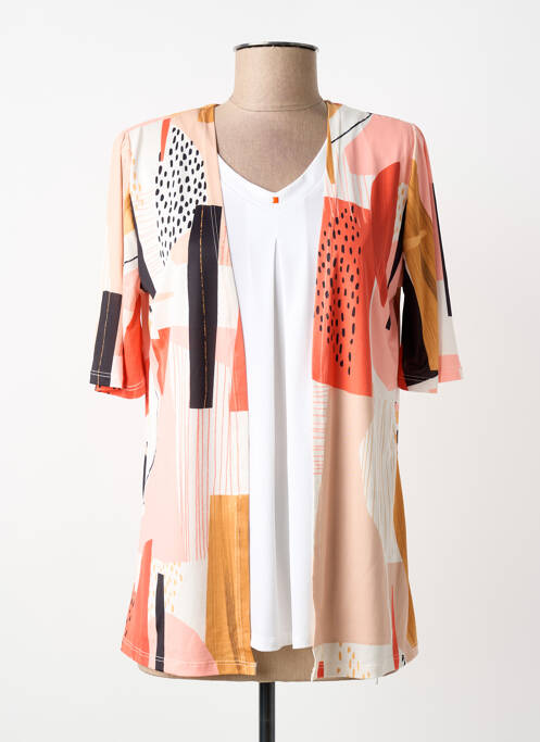 Top tissage jersey manches courtes orange NAYAT femme