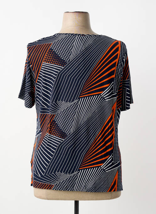 T-shirt col v manches courtes bleu FRANCE RIVOIRE femme