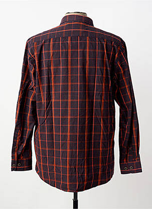 Chemise manches longues imprimé carreaux orange MONTE CARLO homme