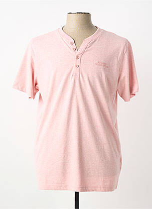 T-shirt col tunisien manches courtes rose STREET ONE homme