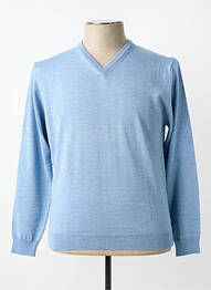 Pull col v manches longues bleu BERAC homme
