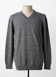 Pull col v manches longues gris I.ODENA homme