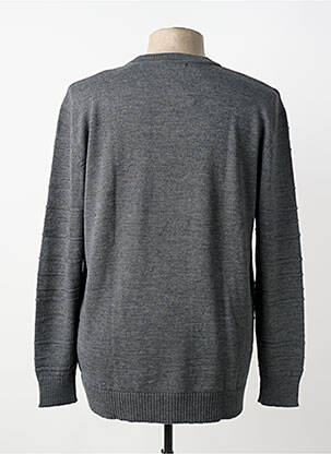 Pull col v manches longues gris I.ODENA homme