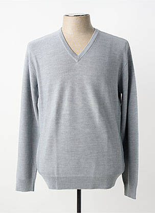 Pull col v manches longues gris BERAC homme