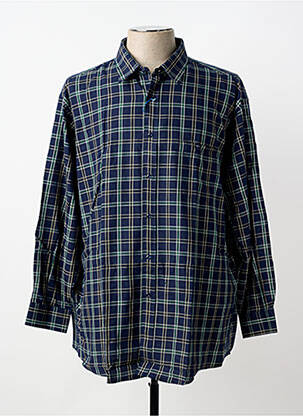 Chemise manches longues imprimé carreaux bleu LUI homme