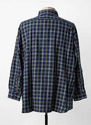 Chemise manches longues imprimé carreaux bleu LUI homme