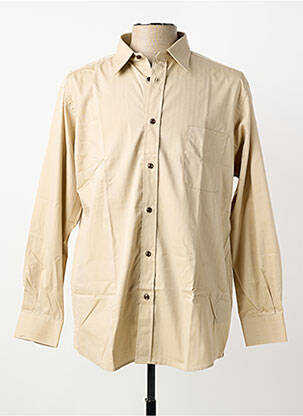 Chemise manches longues coupe cintrée beige LUI homme