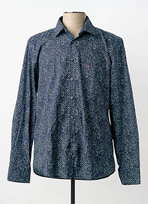 Chemise manches longues imprimé fantaisie bleu JUPITER homme