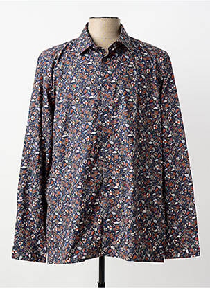 Chemise manches longues coupe cintrée bleu JUPITER homme