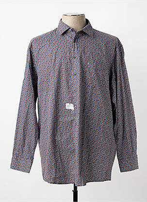 Chemise manches longues coupe cintrée bleu JUPITER homme