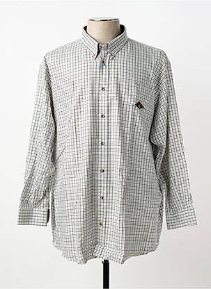 Chemise manches longues imprimé carreaux gris LUI homme