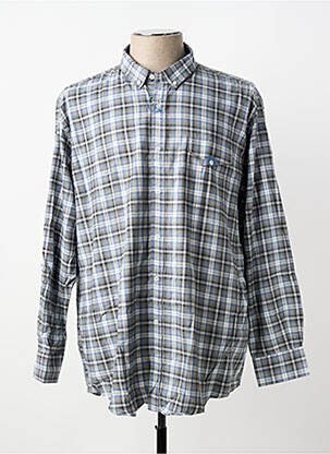 Chemise manches longues imprimé écossais gris LUI homme