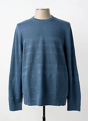 Pull maille souple et aérée manches longues bleu STREET ONE homme