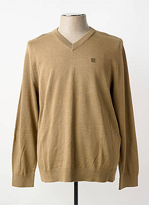 Pull maille souple et aérée manches longues marron STREET ONE homme