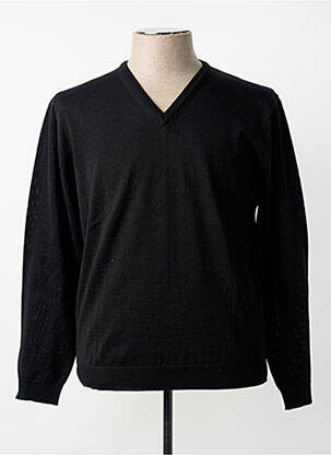 Pull maille souple et aérée manches longues noir BERAC homme
