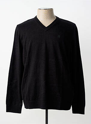 Pull maille souple et aérée manches longues noir STREET ONE homme