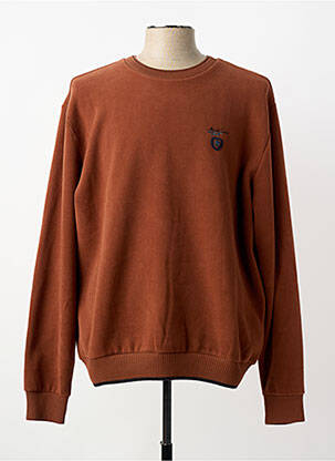 Sweat-shirt maille semi-opaque manches longues marron MONTE CARLO homme