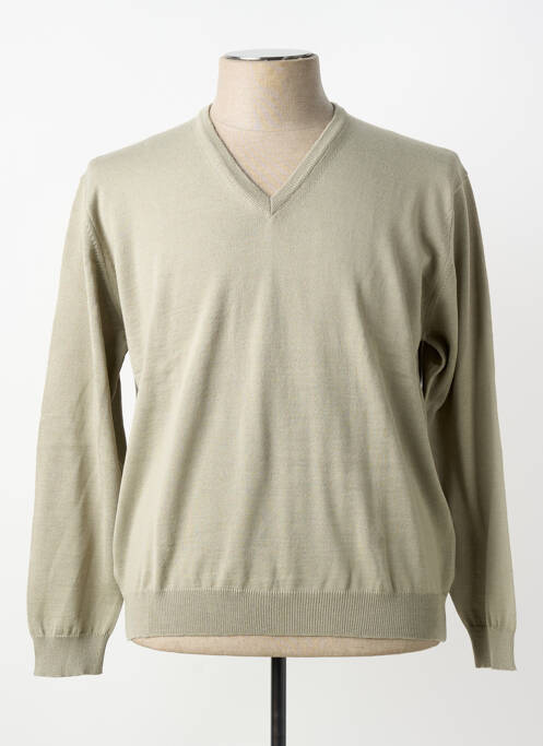 Pull col v manches longues beige BERAC homme