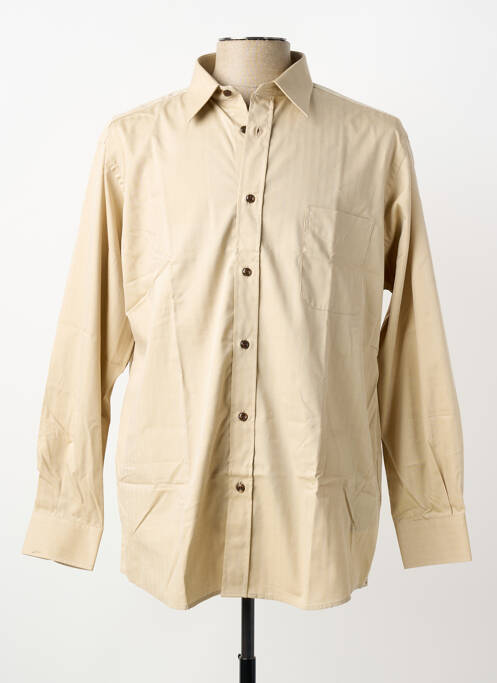Chemise manches longues coupe cintrée beige LUI homme