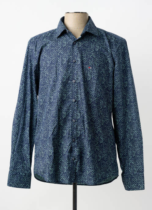 Chemise manches longues imprimé fantaisie bleu JUPITER homme