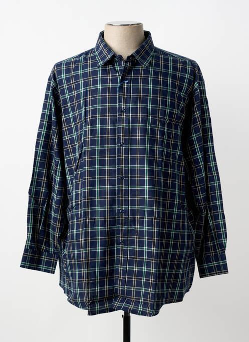 Chemise manches longues imprimé carreaux bleu LUI homme