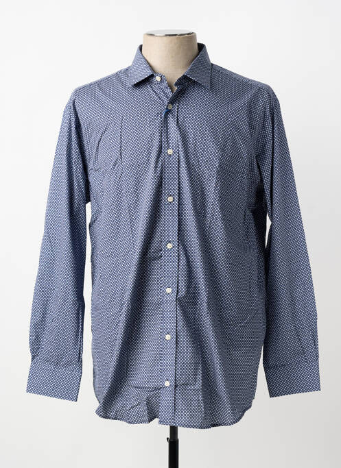 Chemise manches longues coupe cintrée bleu LUI homme