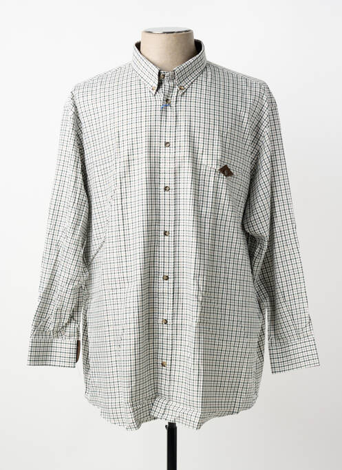 Chemise manches longues imprimé carreaux gris LUI homme