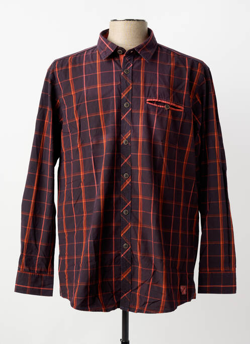 Chemise manches longues imprimé carreaux orange MONTE CARLO homme