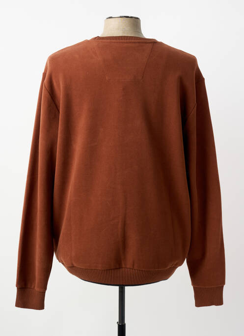 Sweat-shirt maille semi-opaque manches longues marron MONTE CARLO homme