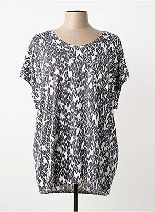 Top imprimé fantaisie manches courtes gris CECIL femme