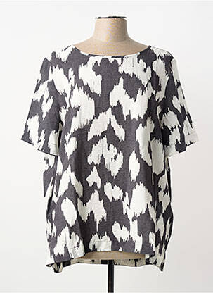 Blouse tissage popeline manches courtes gris CECIL femme