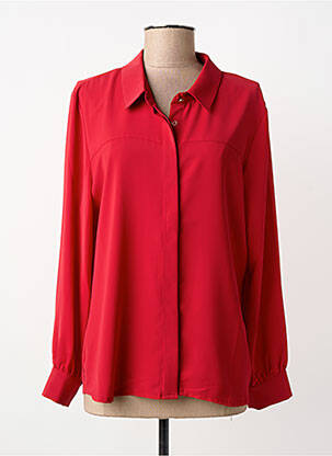 Chemisier coupe droite manches longues rouge GRIFFON femme