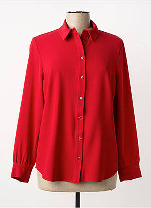 Chemisier tissage crêpe manches longues rouge GUY DUBOUIS femme