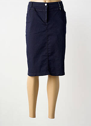 Jupe mi-longue taille normale bleu CHRISTINE LAURE femme