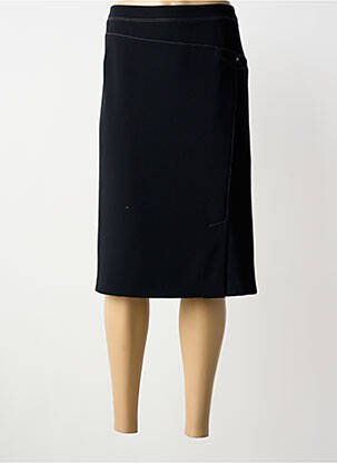 Jupe mi-longue coupe droite noir CHRISTINE LAURE femme