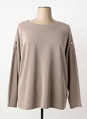 Pull stretch manches longues marron CECIL femme