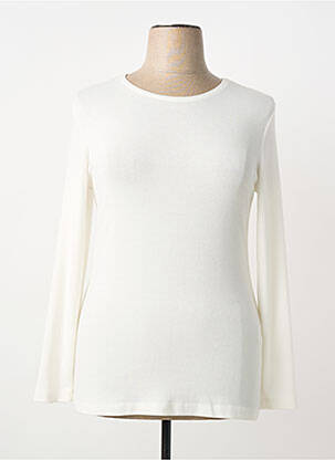 T-shirt stretch manches longues blanc GUY DUBOUIS femme