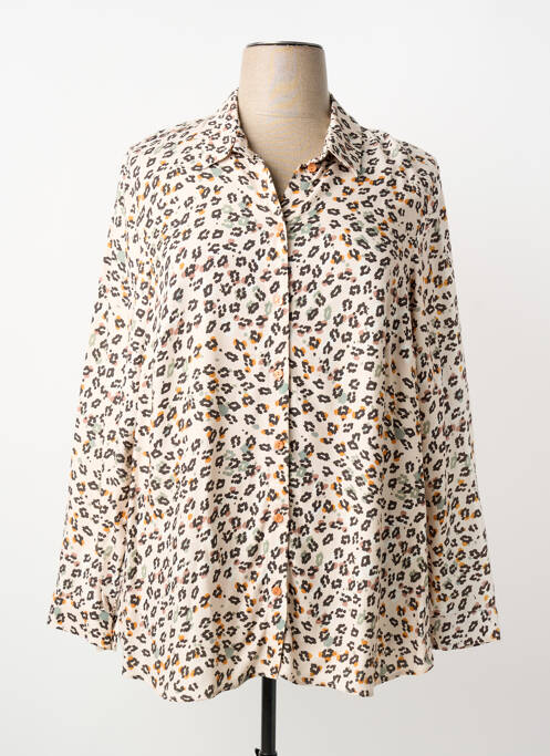 Chemisier coupe droite manches longues beige MERI & ESCA femme