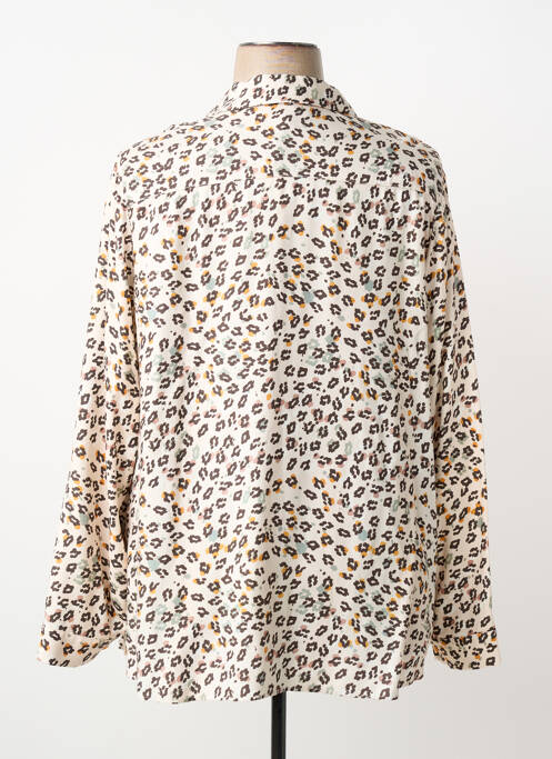 Chemisier coupe droite manches longues beige MERI & ESCA femme