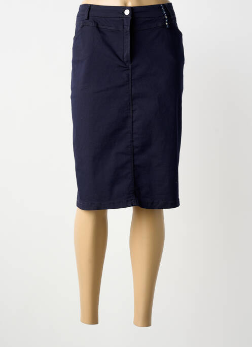 Jupe mi-longue taille normale bleu CHRISTINE LAURE femme