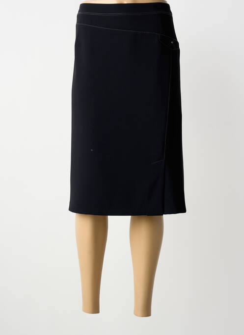 Jupe mi-longue coupe droite noir CHRISTINE LAURE femme