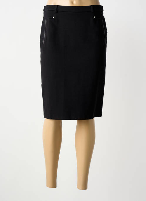 Jupe mi-longue taille normale noir CHRISTINE LAURE femme