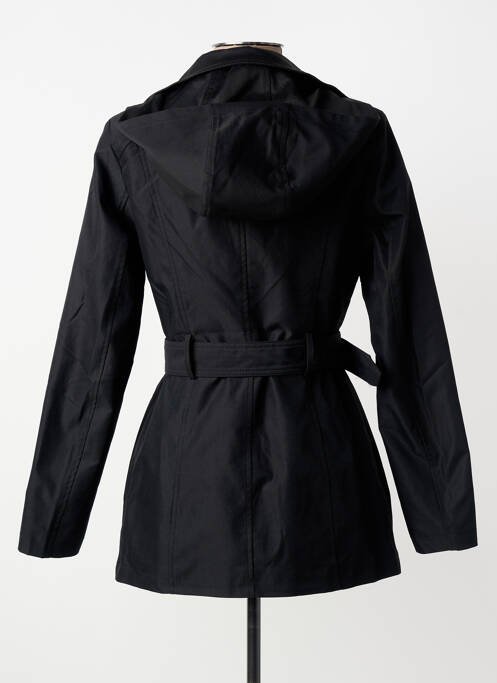 Trench finition intérieure doublée a capuche noir CHIC & JEUNE femme