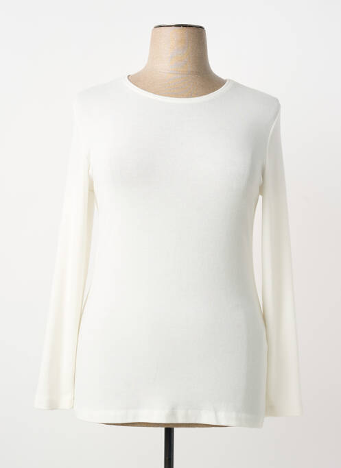 T-shirt stretch manches longues blanc GUY DUBOUIS femme