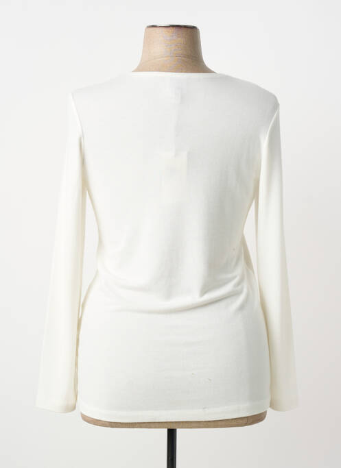 T-shirt stretch manches longues blanc GUY DUBOUIS femme