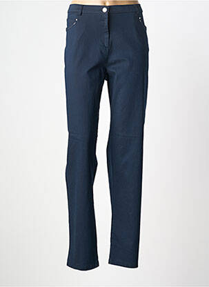 Pantalon droit stretch taille normale bleu CHRISTINE LAURE femme