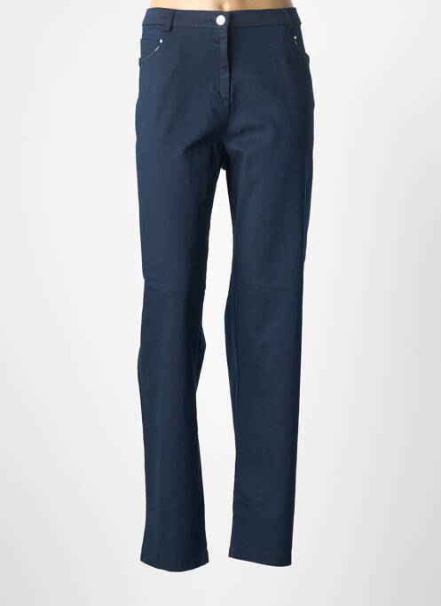Pantalon droit stretch taille normale bleu CHRISTINE LAURE femme