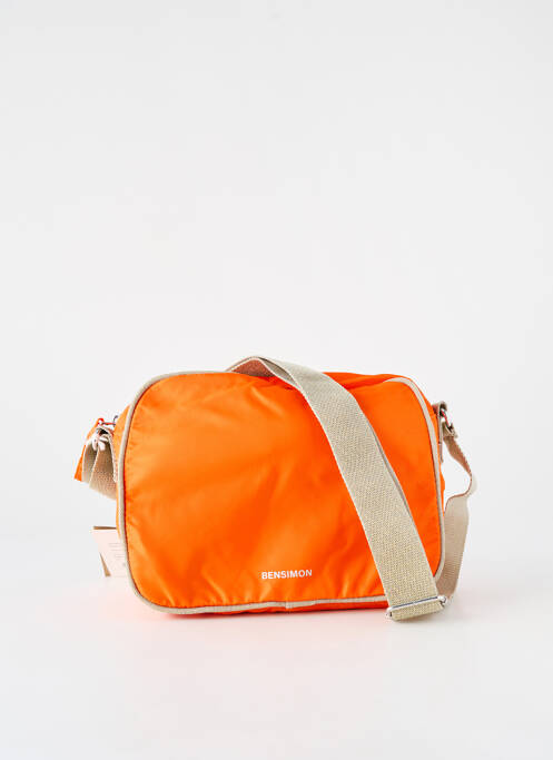 Sac multipoches forme rectangulaire orange BENSIMON femme